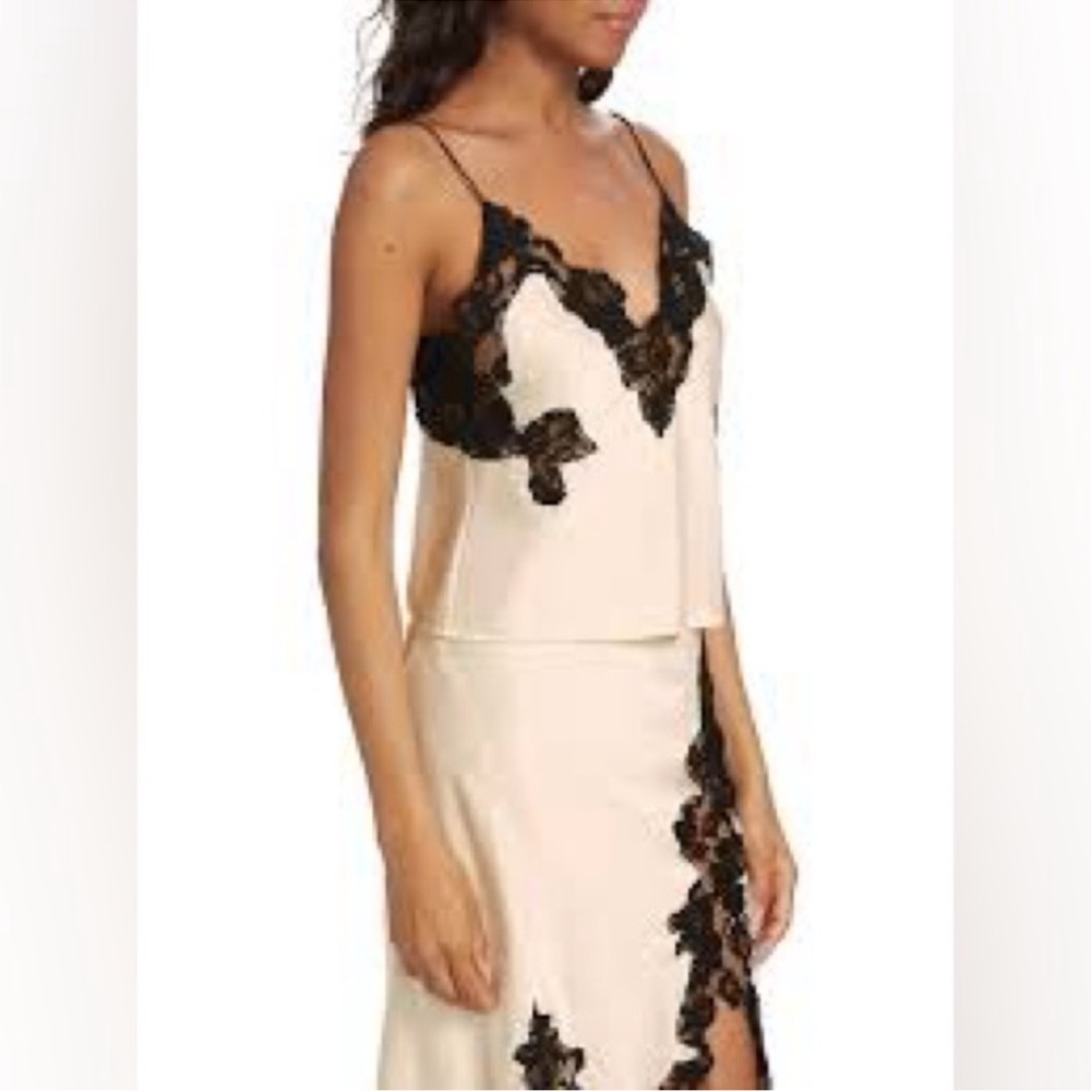 Ronny Kobo Collection Klindly satin lace Cream and Black Maxi Skirt - Picture 9 of 9
